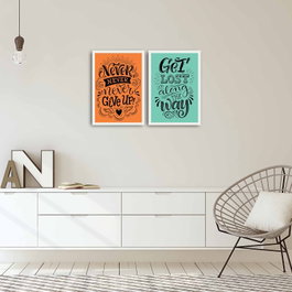 Wallity Juego de 2 Cuadros Decorativos enmarcados 2PBCT-09